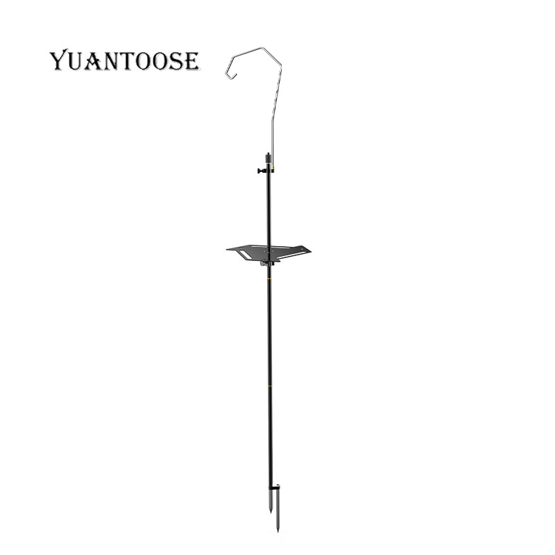 多功能户外桌面支架 露营装备铝合金地插/桌面两用烧烤灯架置物架