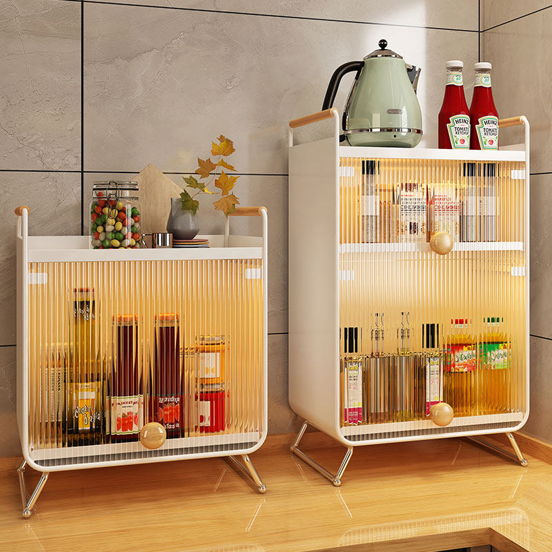 极速防尘翻盖厨房转角置物架台桌面放碗调味料瓶收纳盒多功能置物