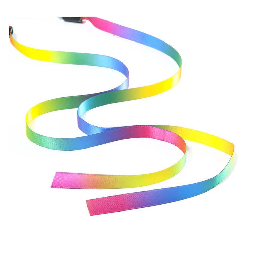 Pet Pussy Cat Stick Rainbow Ribbon Pussy Cat Stick Colorful