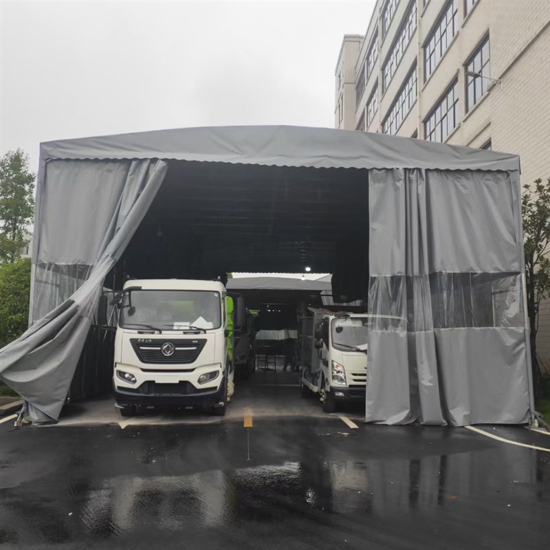大型推拉雨棚活动伸缩厂房雨篷户外排挡汽车电动车遮阳帐篷定做