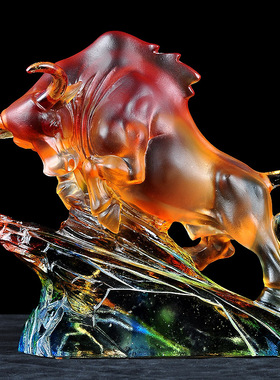 琉璃生肖牛摆件工艺品招财家居摆设客厅玄关办公室装饰品商务礼品