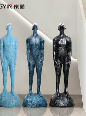 雕塑落地大摆件现代轻奢抽象人物艺术品酒店大堂走廊玄关展厅装饰