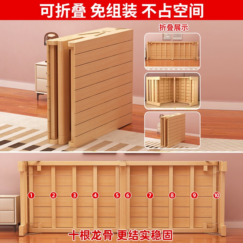 儿童拼接床可折叠带护栏实木边床加宽扩床延边定制成人可睡婴儿床