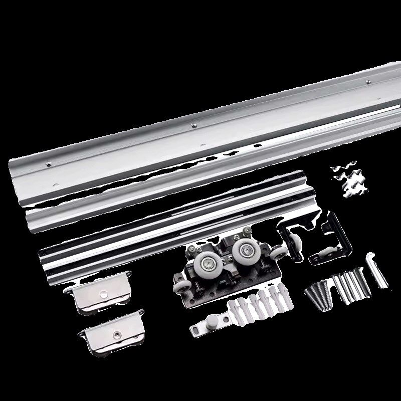 隐形无轨道幽灵门铝框玻璃木门厨房卫生间无轨推拉移门全五金配件