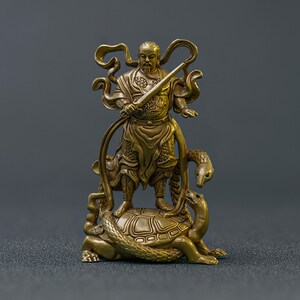 真武大帝铜像玄武玄天大帝神像摆件家用供奉家居禅意茶空间装饰品