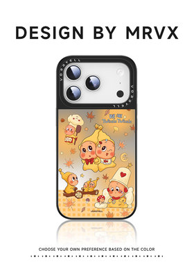 星星人适用苹果17手机壳新款iPhone16promax黑框磁吸15pro创意带镜子14p高端奢华卡通ip13小众高级感女12可爱