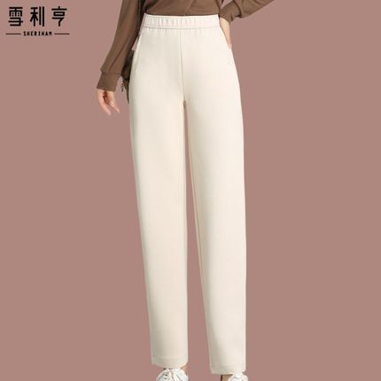 快速发货女士妈妈春秋款百搭裤女长裤4E0岁50岁女新款松紧腰大码