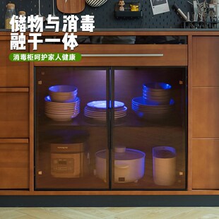 觅墨复古欧式靠墙一体餐边柜置物柜客厅储物柜多功能防尘大柜实木