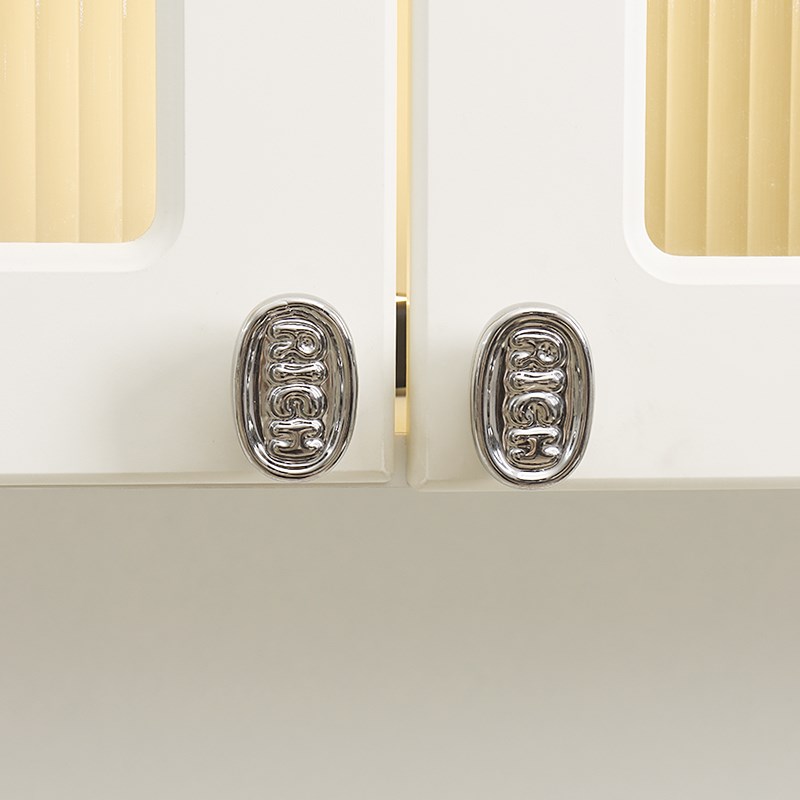 轻奢派法式银色柜门拉手高级感单孔衣柜抽屉把手陶瓷现代简约创意