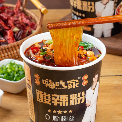 张顺心嗨吃家大嗨酸辣粉（清真）138g*6桶明星代言冲泡粉丝旗舰店