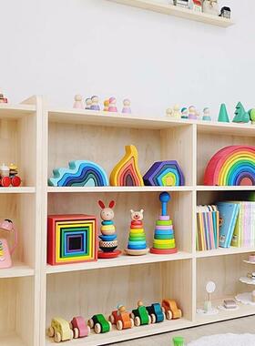 物玩具收纳架大容蒙量纳儿童书架玩具二合一LNM收架多层置架氏教