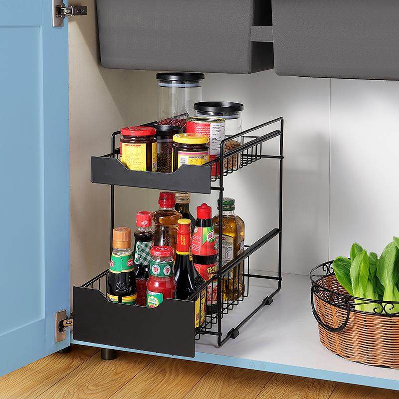 厨房下水架槽置物架橱柜水料储物多层推拉抽调屉式沥架XSC002碗碟,厨房/烹饪用具,抹布架/厨房清洁收纳架,淘宝优惠券,粉丝福利购,淘宝优惠卷