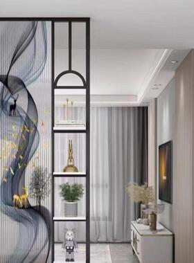 现代轻奢玻屏风艺术璃客厅玄关隔断半断墙洗卫78103生间手台隔装
