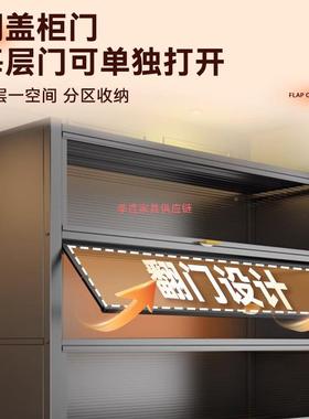 用钢制家多层带门落地储物架柜儿童防60910书尘书柜客厅卧室靠墙