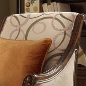 美式 实BBN木发欧沙发椅布艺休闲椅客厅式 卧全室老虎椅单人沙椅子