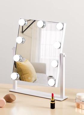 跨境亚马逊ed化妆镜带灯泡桌面梳妆镜高l妆清美妆镜87589化子镜美