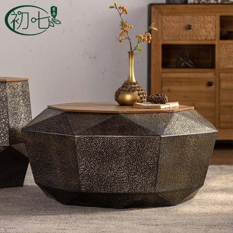 设中风形创意21519家具茶几计师几何古网红客厅边几会客厅铁艺复