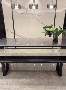 实木约椅餐厅长BQF条凳现代简长椅子长条板凳客厅阳休闲椅台休息