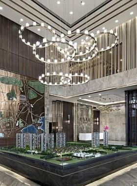 制作T酒店宴会厅工艺术灯具酒吧KV圆环灯圈售楼部沙AL648461盘圈