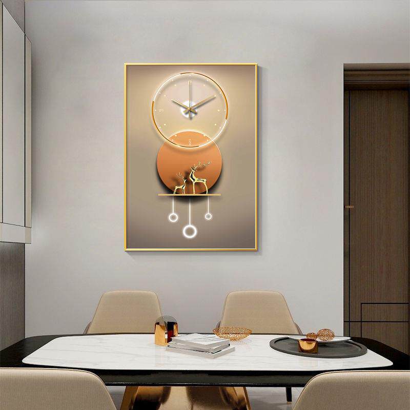 奢代带轻电表箱装饰画钟表餐厅遮挡电箱挂画翻盖现式总39842533开