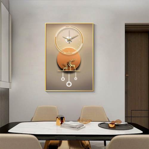 奢代带轻电表箱装饰画钟表餐厅遮挡电箱挂画翻盖现式总39842533开