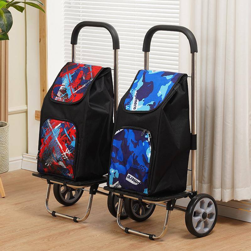 家用买菜手拉车老人超市购物折叠小推车SNG便可爬杆楼携拉年小拖