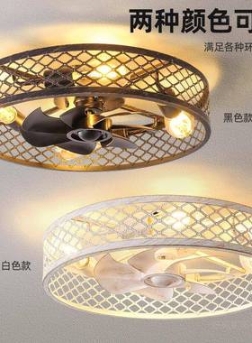 亚马逊新款复古吸顶风扇美式家仿古用旧餐厅灯FZC01遥怀控一体吊