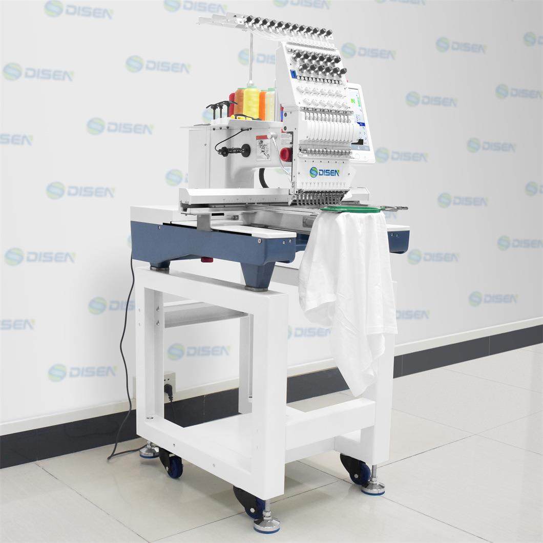 全自动绣头J1201单电脑绣花机平绣帽成衣机绣花商用电脑刺绣机厂