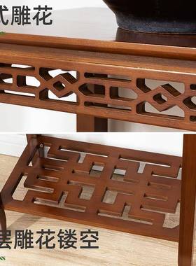 5YA105441花架子置物架阳台厅落地花盆托客多肉铁艺架网红实木式