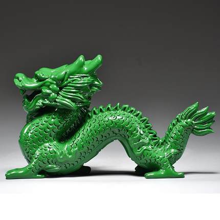 色木质龙摆件角XCYZ0122木制十二绿生肖木青头飞龙客厅缺补角装饰