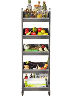 不锈钢厨房菜子置篮物落架地多层家用蔬菜水果收纳筐移87406动小