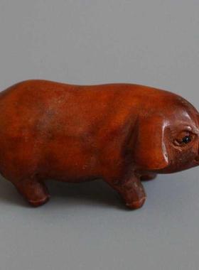 玩黄古杨木件22885雕吊貔貅虎牛羊猪兔鼠手把件文件玩件挂收藏全