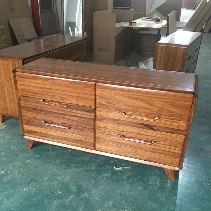 8现代中屉式全实木斗F759M7J6柜乌金木五六斗室柜卧多W抽收纳储物