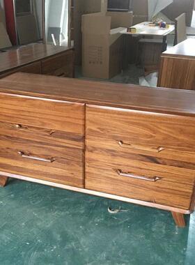 8现代中屉式全实木斗F759M7J6柜乌金木五六斗室柜卧多W抽收纳储物