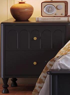 复柜古AL101089风实木床黑头家用卧物室美式色收纳储柜轻奢风床边