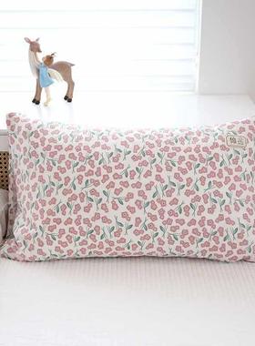 N1CG在枕耳水边花洗棉套田园小清新植物印花枕头65JJ756J套48*7碎