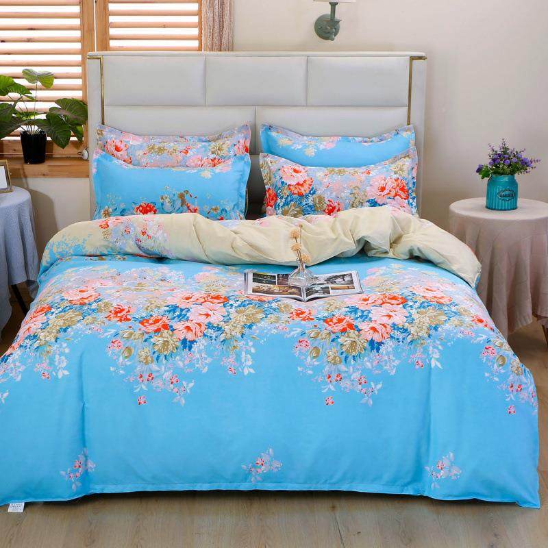 加厚纯磨毛单四件套床上用品床被套QPF枕加套家用宿舍用约厚简三