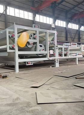 洗沙全自动带式污水泥浆压滤工机52525分业场污泥固液离脱水机处