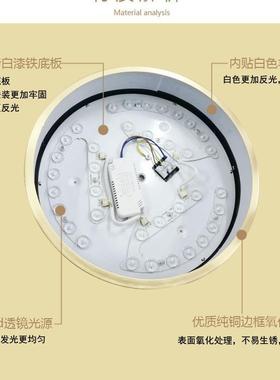 新中式灯全铜边框吸顶灯方43374形铜客厅灯卧室餐厅灯别墅吸灯阳