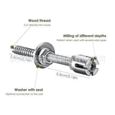 不架锈钢十卡钢丝绳卡MUO头攀援植物支园艺头套装字跨境货源