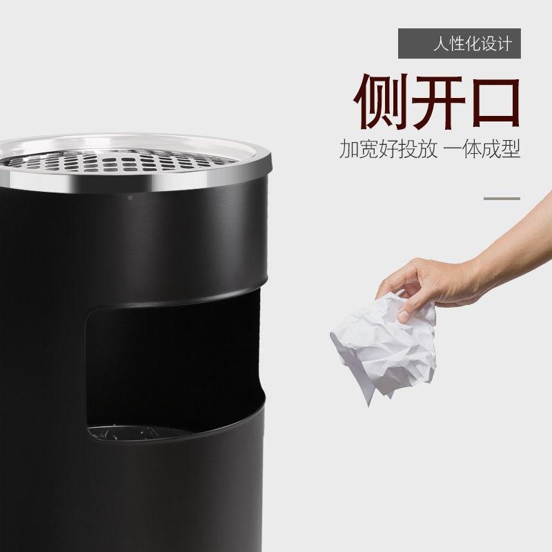 不锈8342钢垃圾酒店大桶堂立式金属圆形烟拉圾金属商用灰缸筒方形