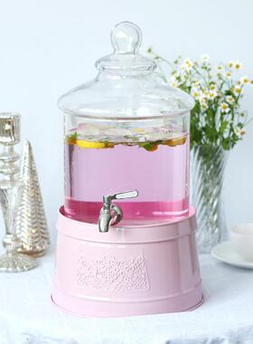 欧耐玻璃果汁凉罐酒店自助大容量带式龙头柠檬水家用axcp-005水壶