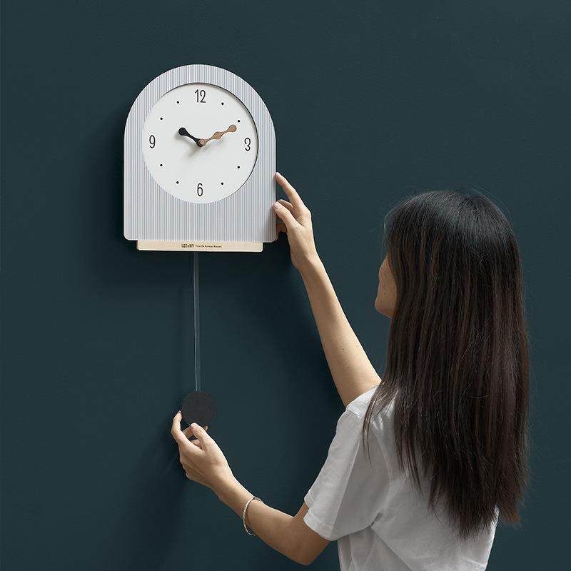 WOZOOM免打意复古钟客孔厅卧室创FFW装饰钟表款简约挂钟时新钟