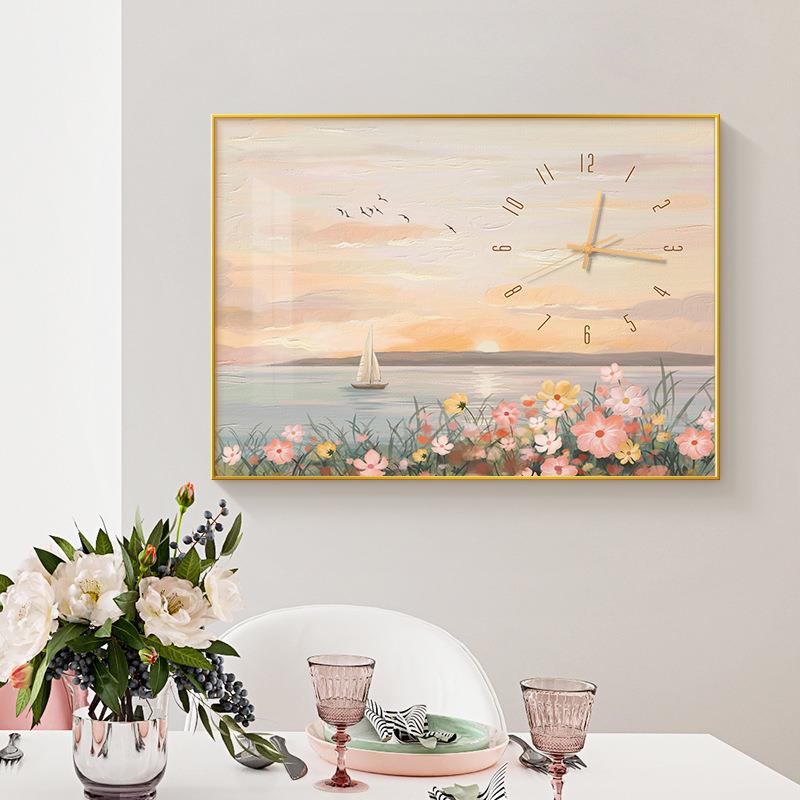 电表箱装饰画带钟表遮挡配电箱挂墙玄关餐厅挂画开关盒电闸时钟画