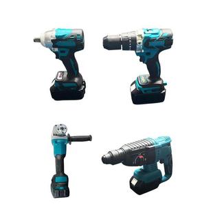 锂电钻冲击钻扳手起子机角磨机电锤无刷工具4件套工具套装 牧田款