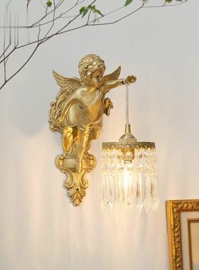 法式全天壁19158房灯中古客厅卧室书过道墙灯美式复古铜轻使奢水