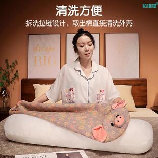 三抱层睡纱猪猪长条腿枕女生床上侧睡夹枕头卧室觉大靠枕WHU床头