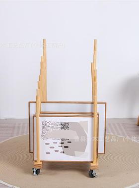 现木制画板晾描干架写生货素板收52651藏架壁挂式画油画整理收纳