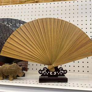 CHHXGY90阿廷绿檀苏根扇中国风扇子檀木复古折日扇摆件扇用工艺摆