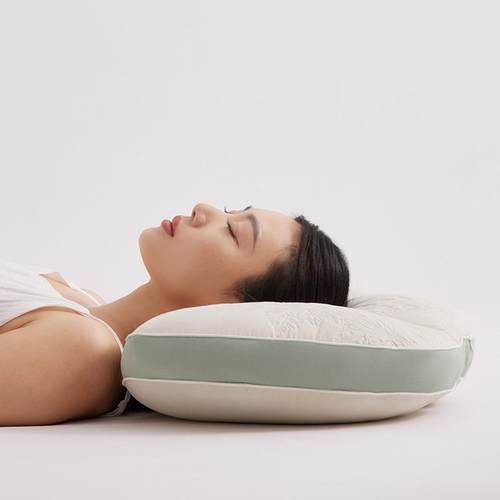 家室用新款四本草护颈办枕刺绣款柔软枕芯公午96睡枕头时厂家